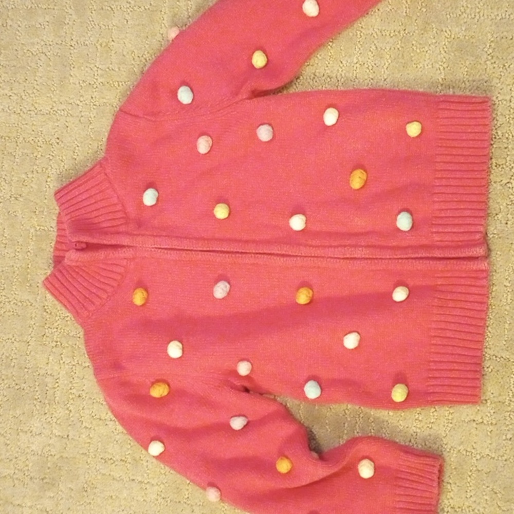 Pink pom pom cardigan